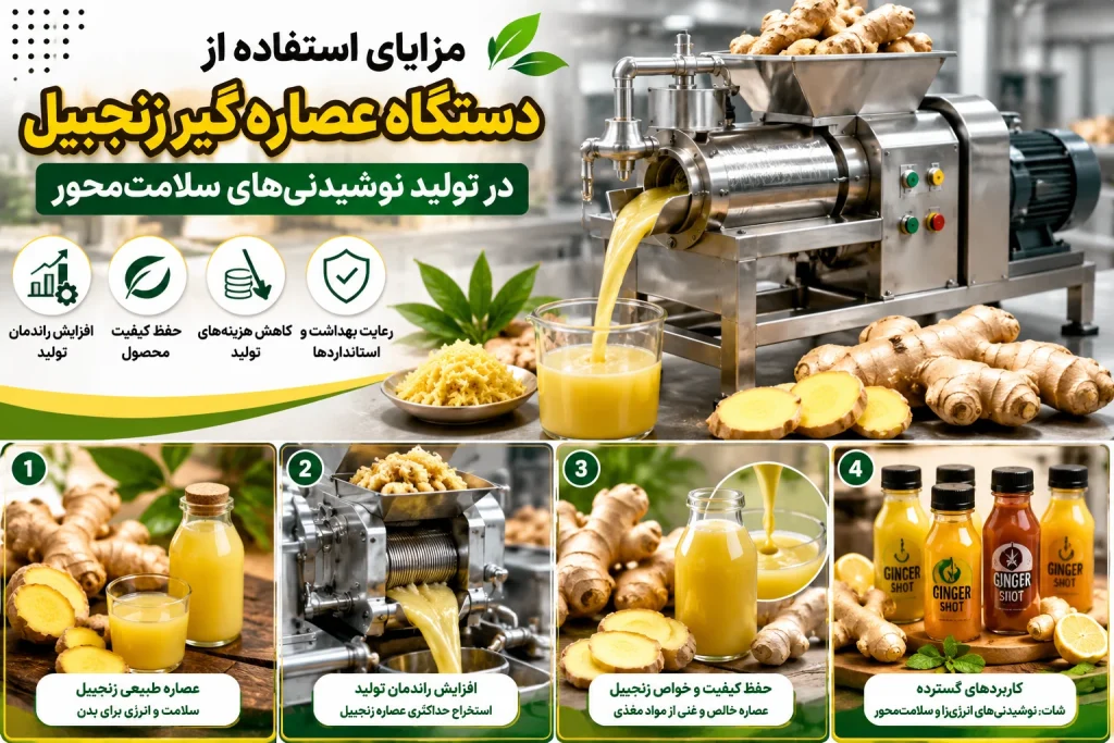 عصاره طبیعی زنجبیل برای تولید نوشیدنیهای سلامتمحور